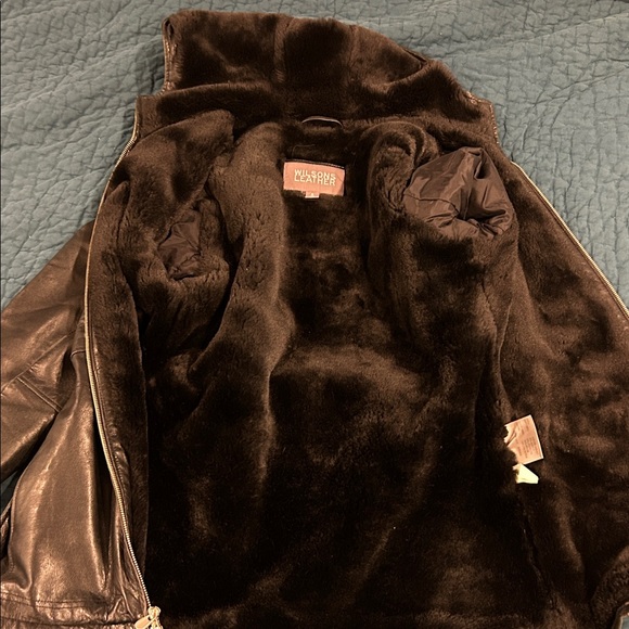 Wilsons Fur Lined Hooded Leather Jacket - Picture 4 of 10